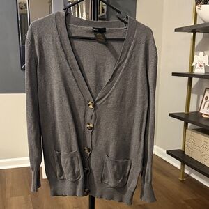 Grace Elements Gray Button-Up Women’s Sweater/cardigan
